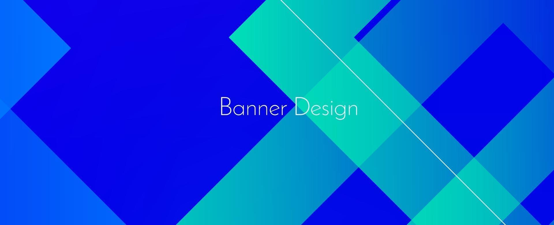 Fondo de diseño de banner moderno decorativo azul geométrico abstracto vector