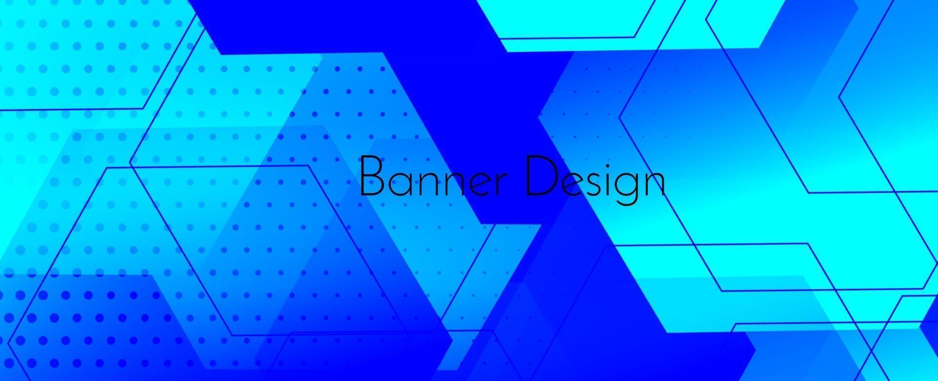 Fondo de diseño de banner moderno decorativo azul geométrico abstracto vector