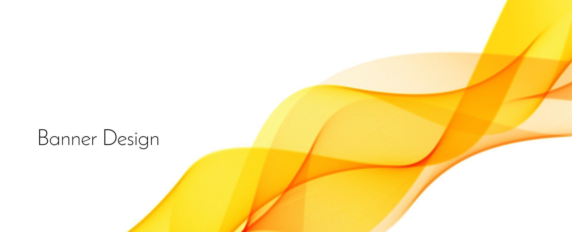 Abstract modern dynamic stylish red and yellow decorative pattern wave banner background vector