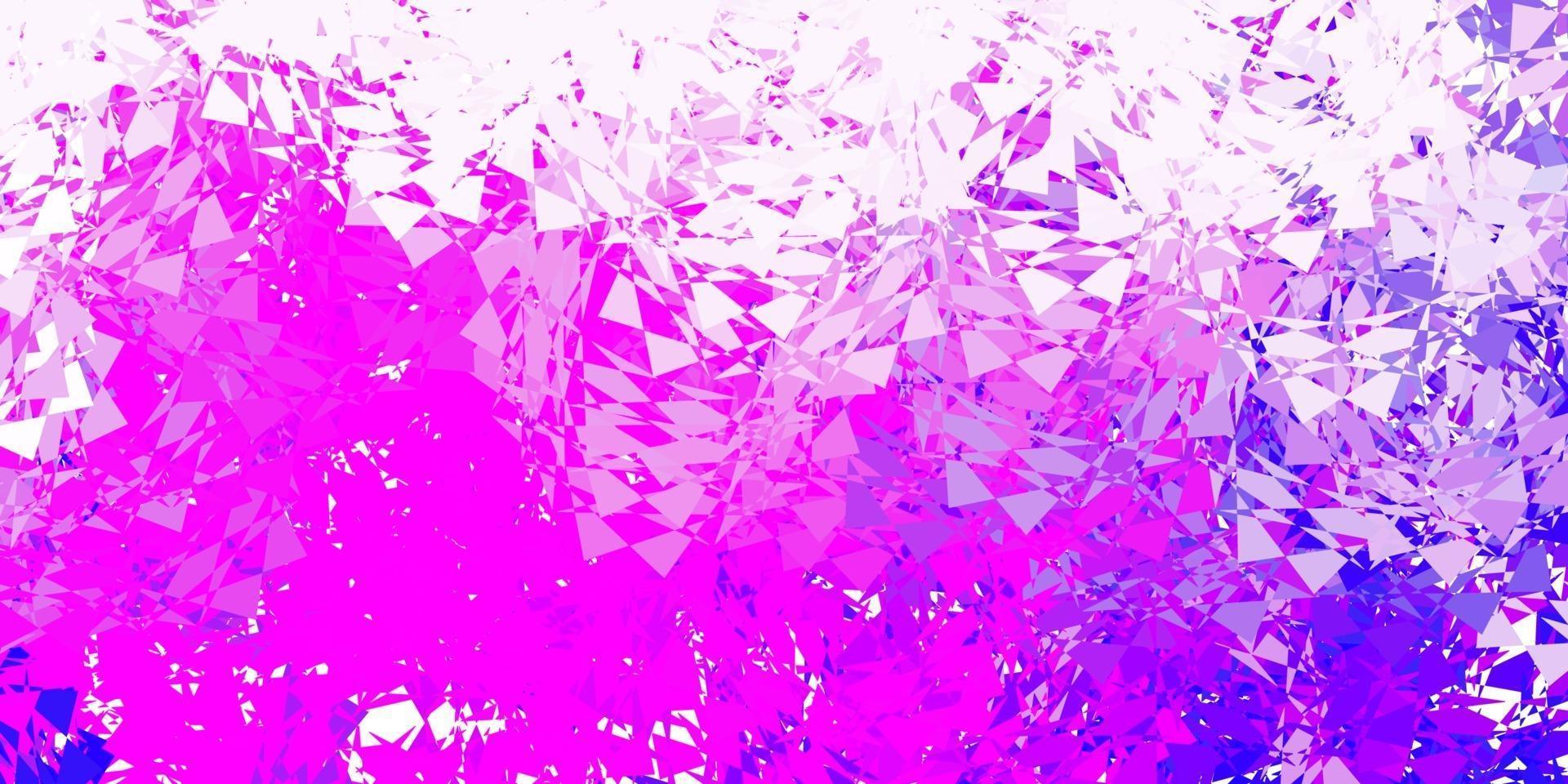 Light purple, pink vector background with triangles.