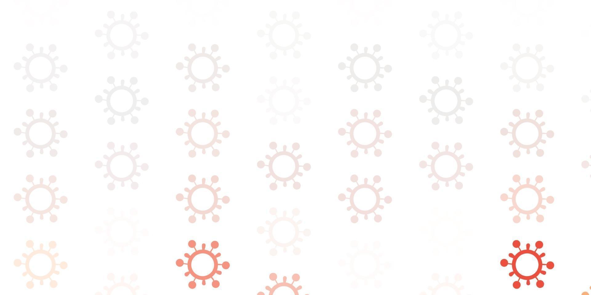 Light Red vector background with covid-19 symbols.
