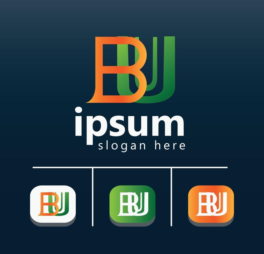 letter bu logo or symbol design for company full editable vector