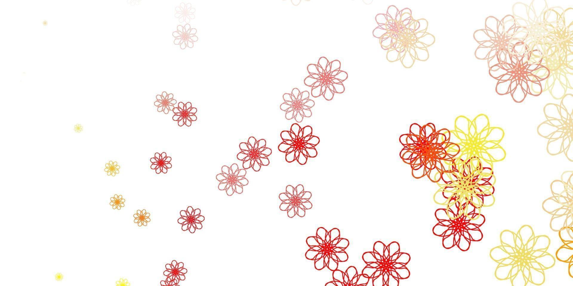 Light Red, Yellow vector natural artwork with flowers.