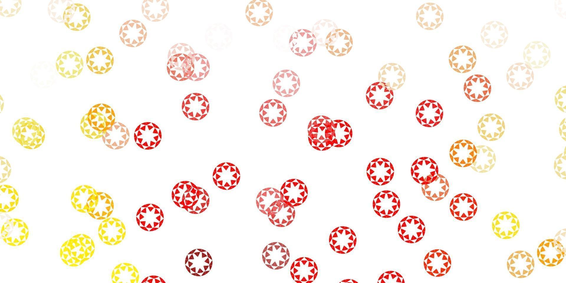 Light red, yellow vector backdrop with dots.