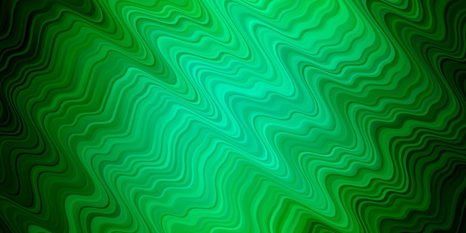 Dark Green vector backdrop with bent lines.