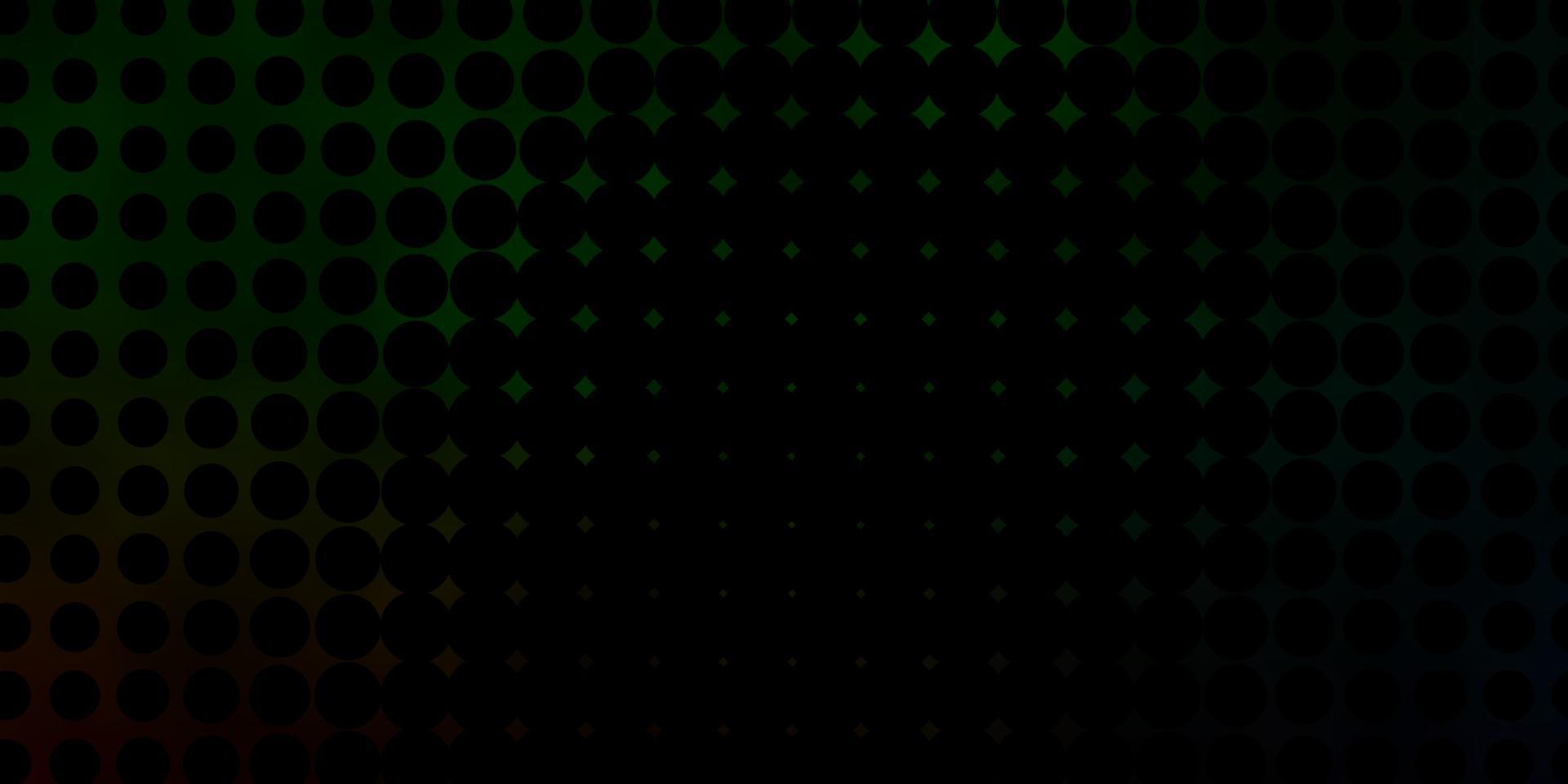 Dark Green vector backdrop with circles.