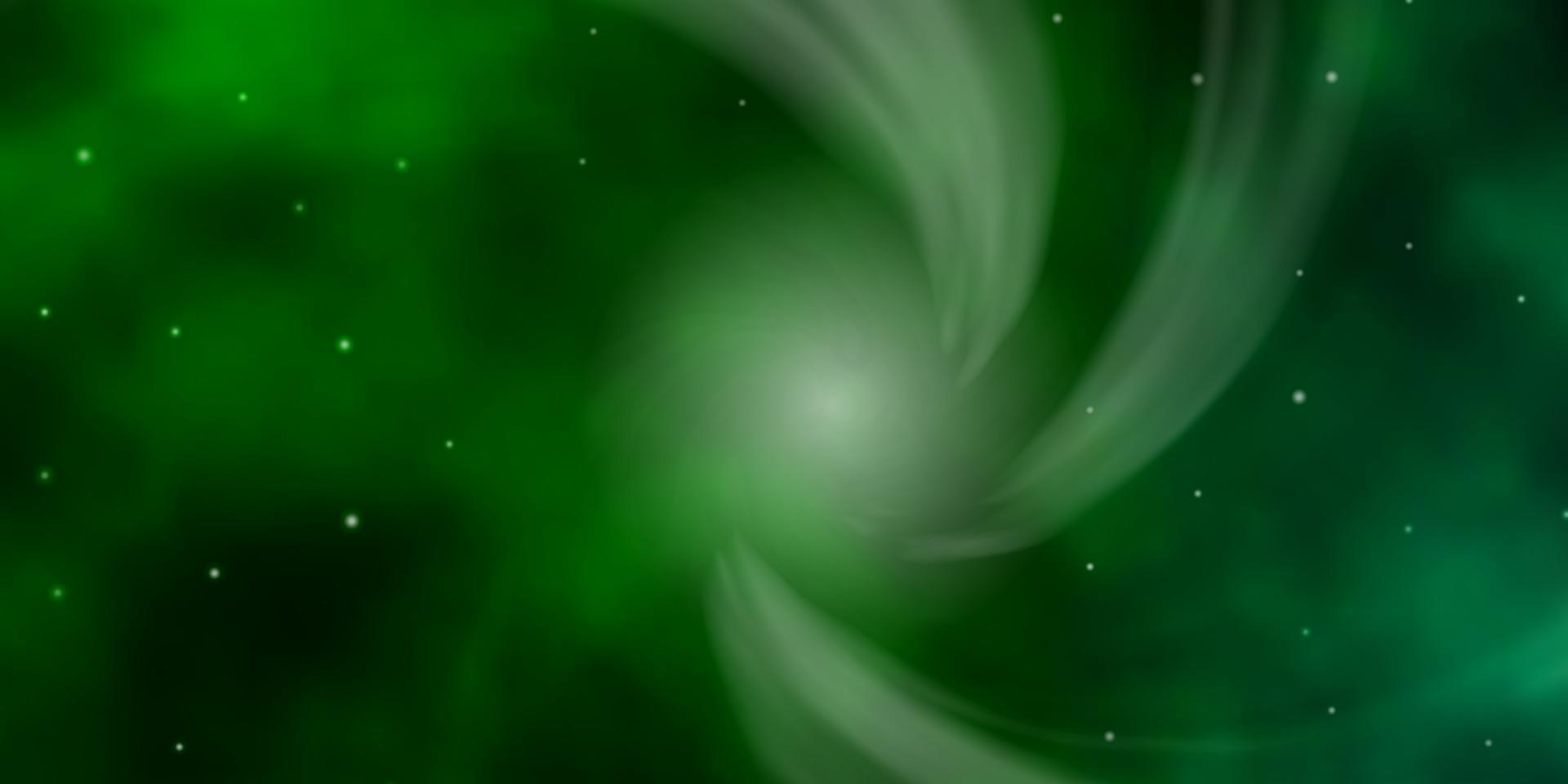 Dark Green vector template with neon stars.