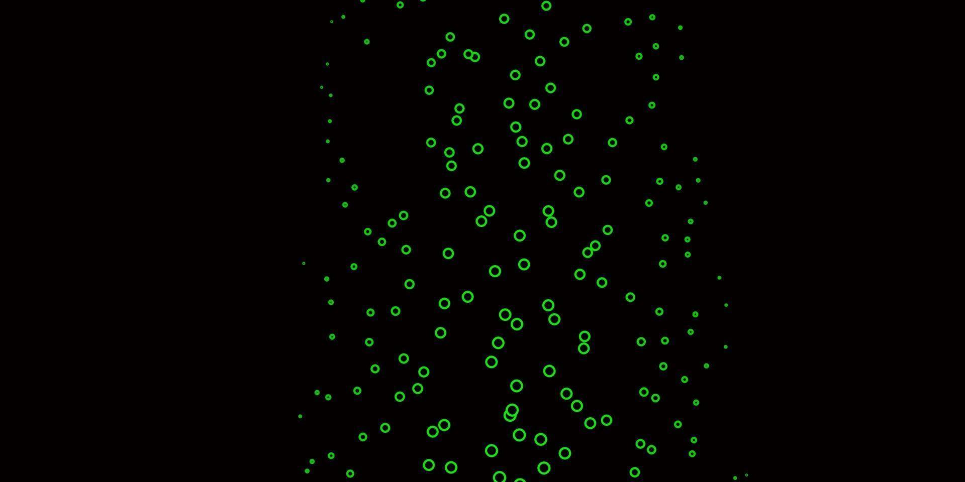 Dark Green vector backdrop with circles.