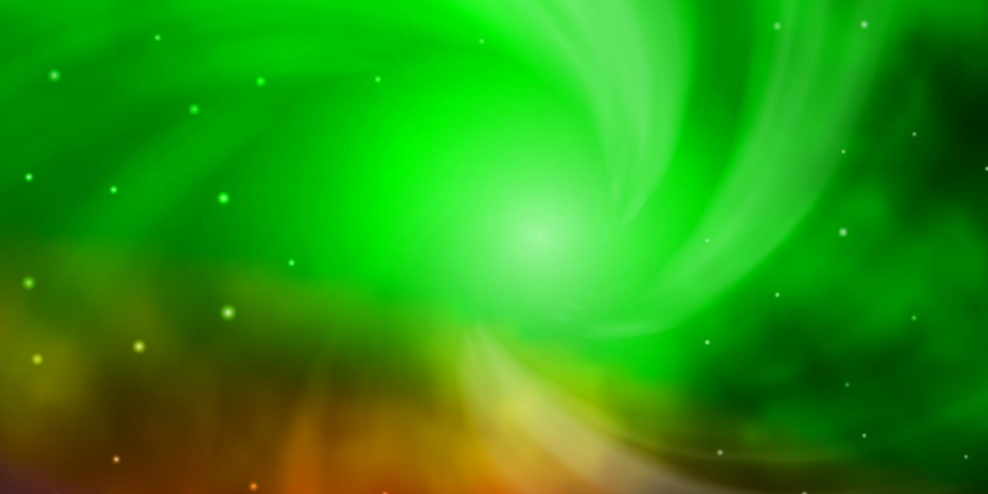 Light Green, Red vector template with neon stars.