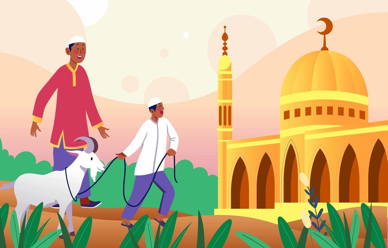 Celebrate Eid Al Adha Concept vector