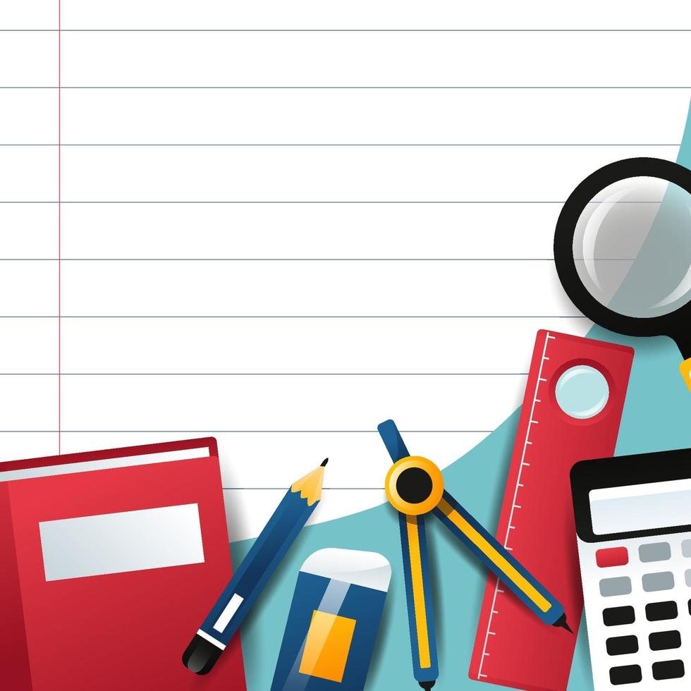 Realistic Stationary with Paper Strip Background vector