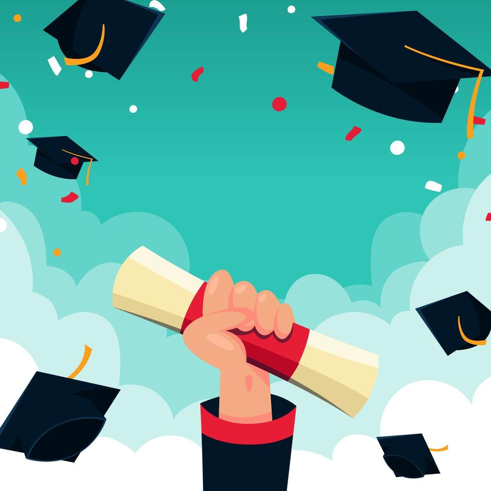 Hand Holding A Graduation Certificate vector