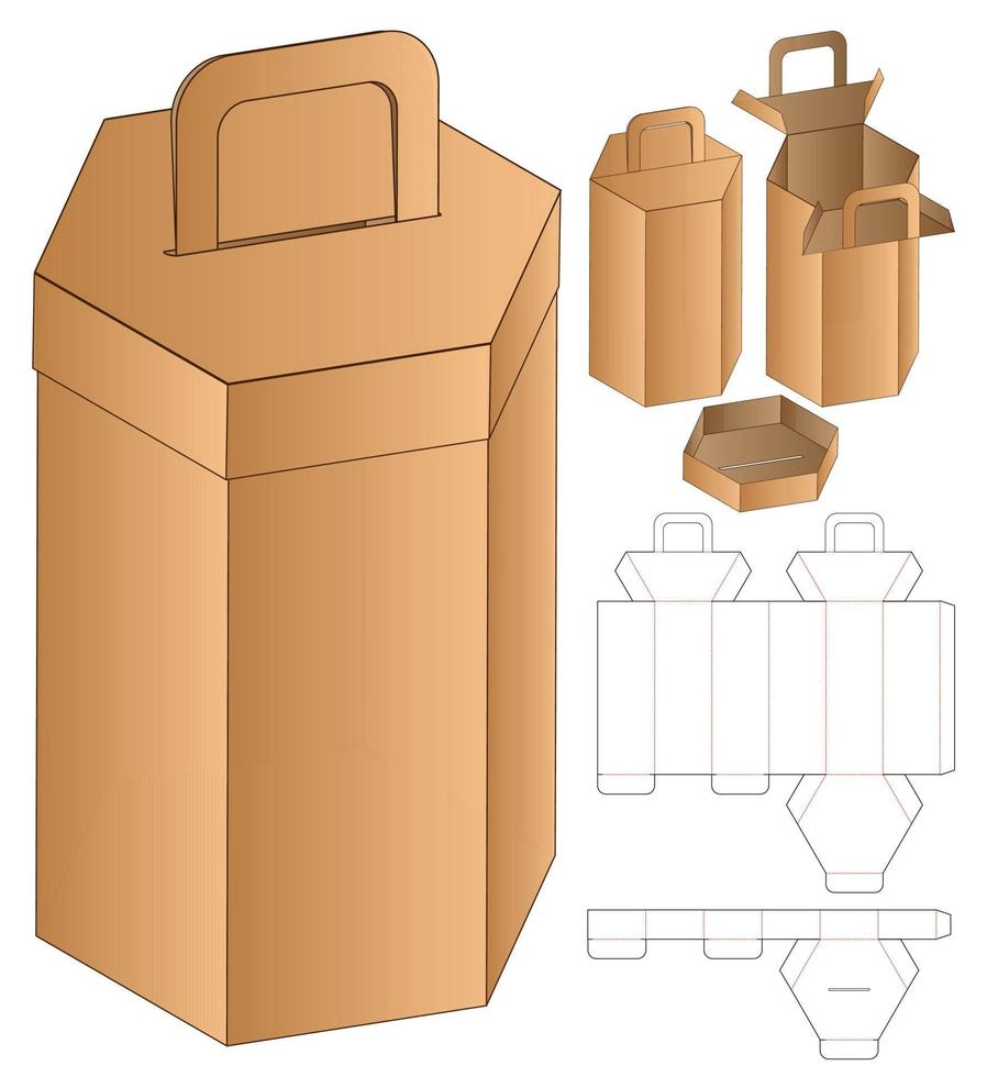 WebBox packaging die cut template design. 3d mock-up vector