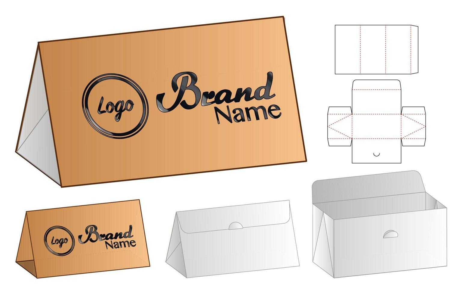 Box packaging die cut template design. 3d mock-up vector