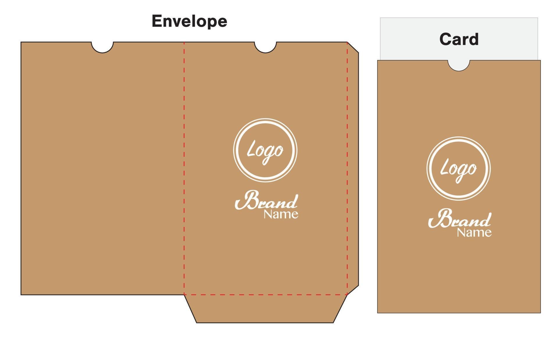 key card envelope diecut template mockup vector 2271815 Vector Art at
