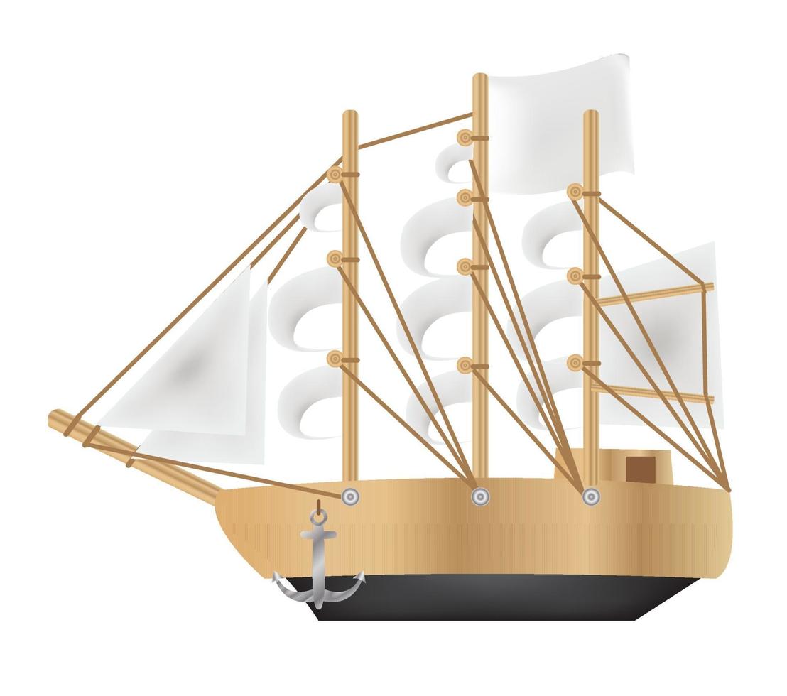 a Galleon boat vector