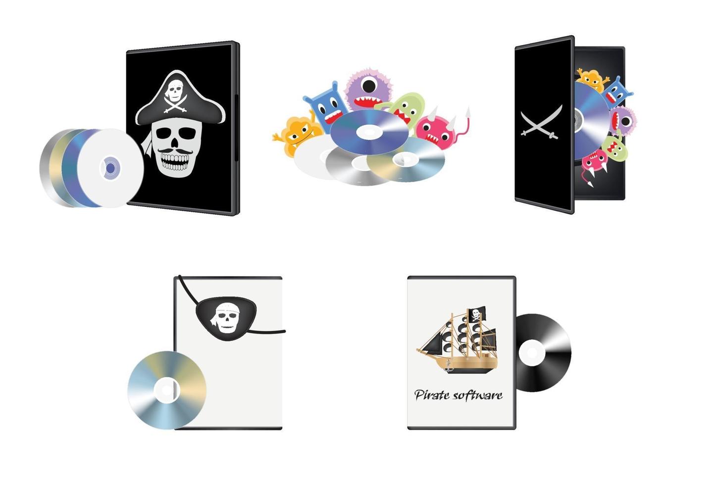 Pirate piracy software vector