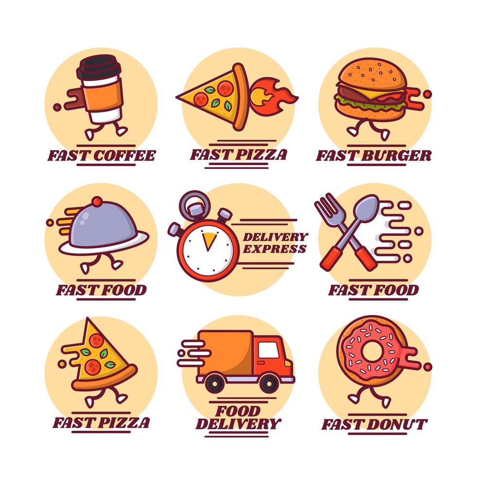 Funny Anthropomorphic Food Running vector