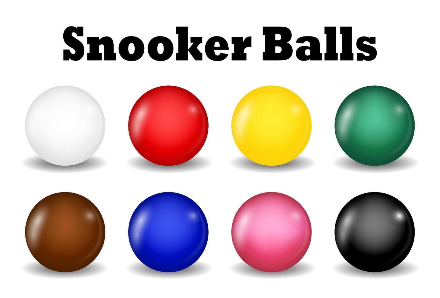 snooker balls set on a white background vector