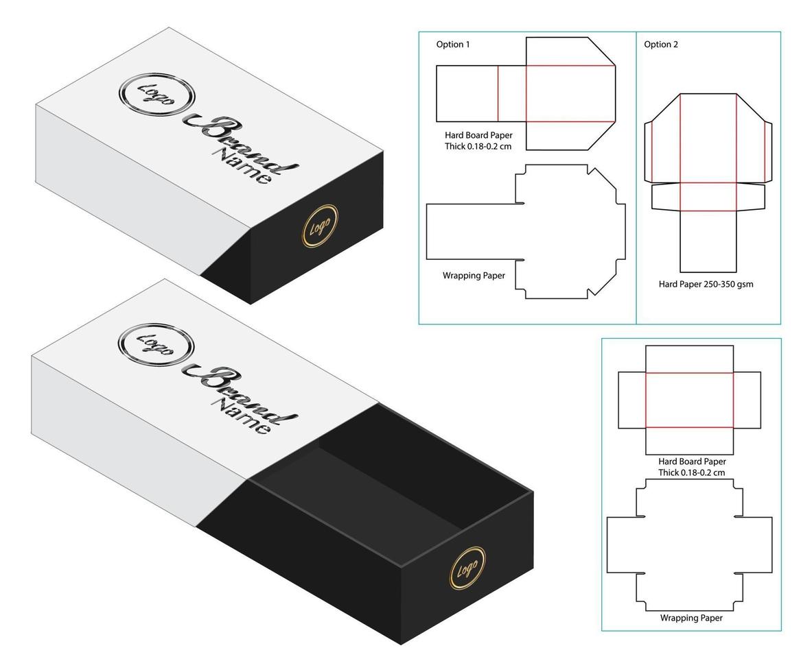Box packaging die cut template design. 3d mock-up vector