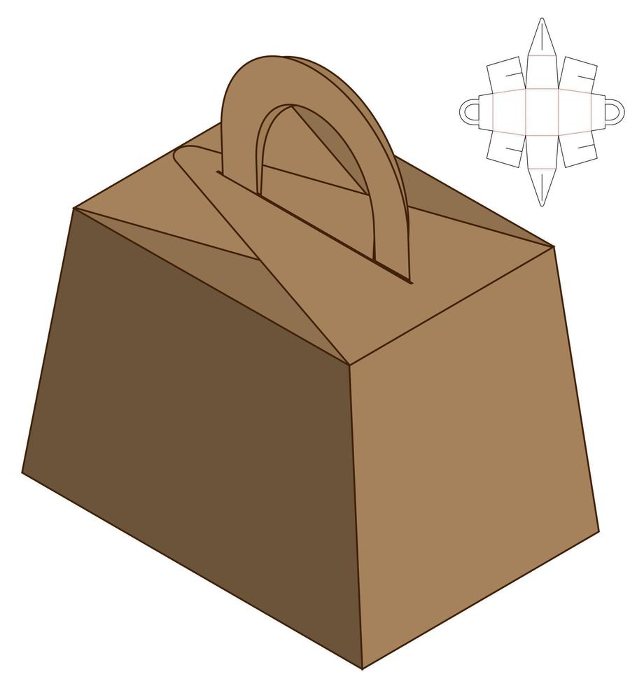 Box packaging die cut template design. 3d mock-up vector