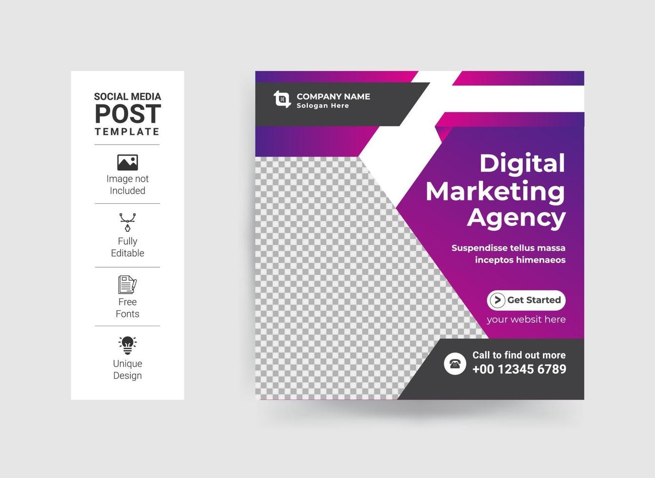 Modern Corporate Social Media Post Template Design vector