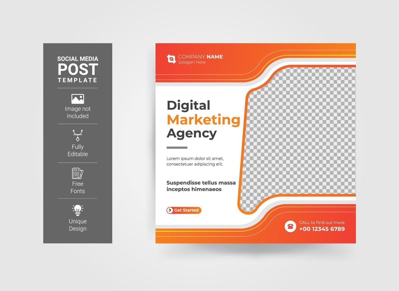 Digital marketing social media banner template vector