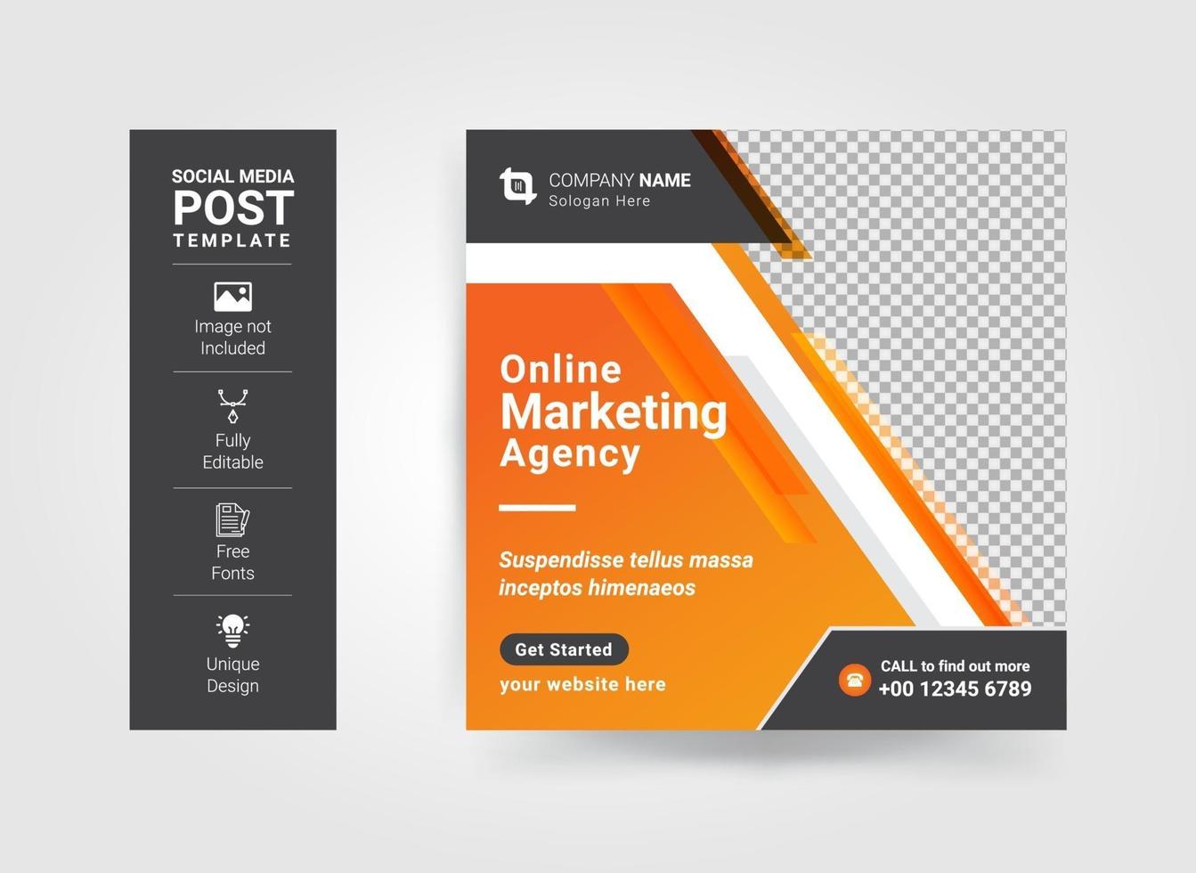 Corporate and digital business marketing promotion social media post template vector