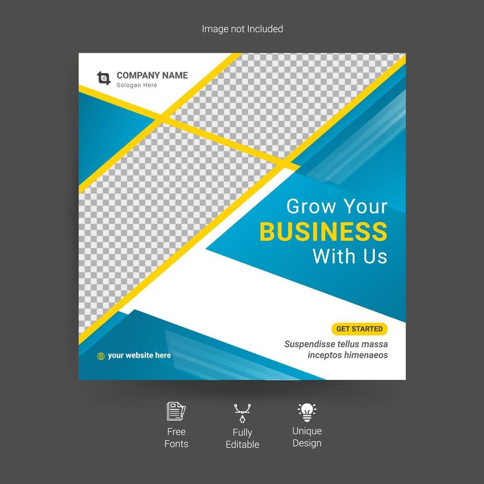 Digital business marketing social media post template vector