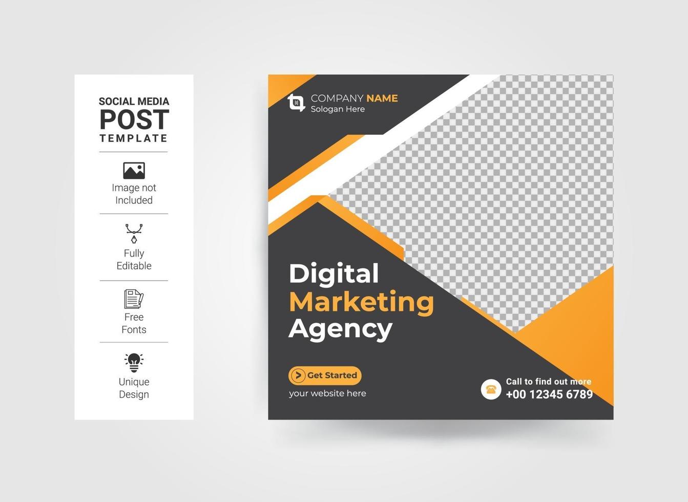 Creative business marketing social media post template vector