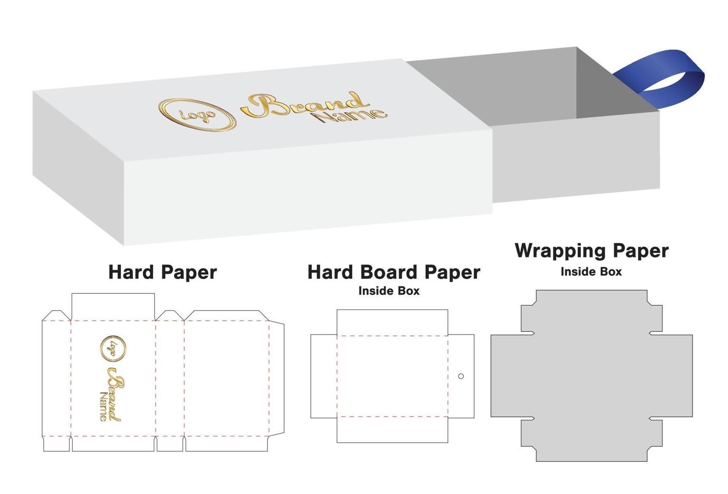 Box packaging die cut template design. 3d mock-up vector