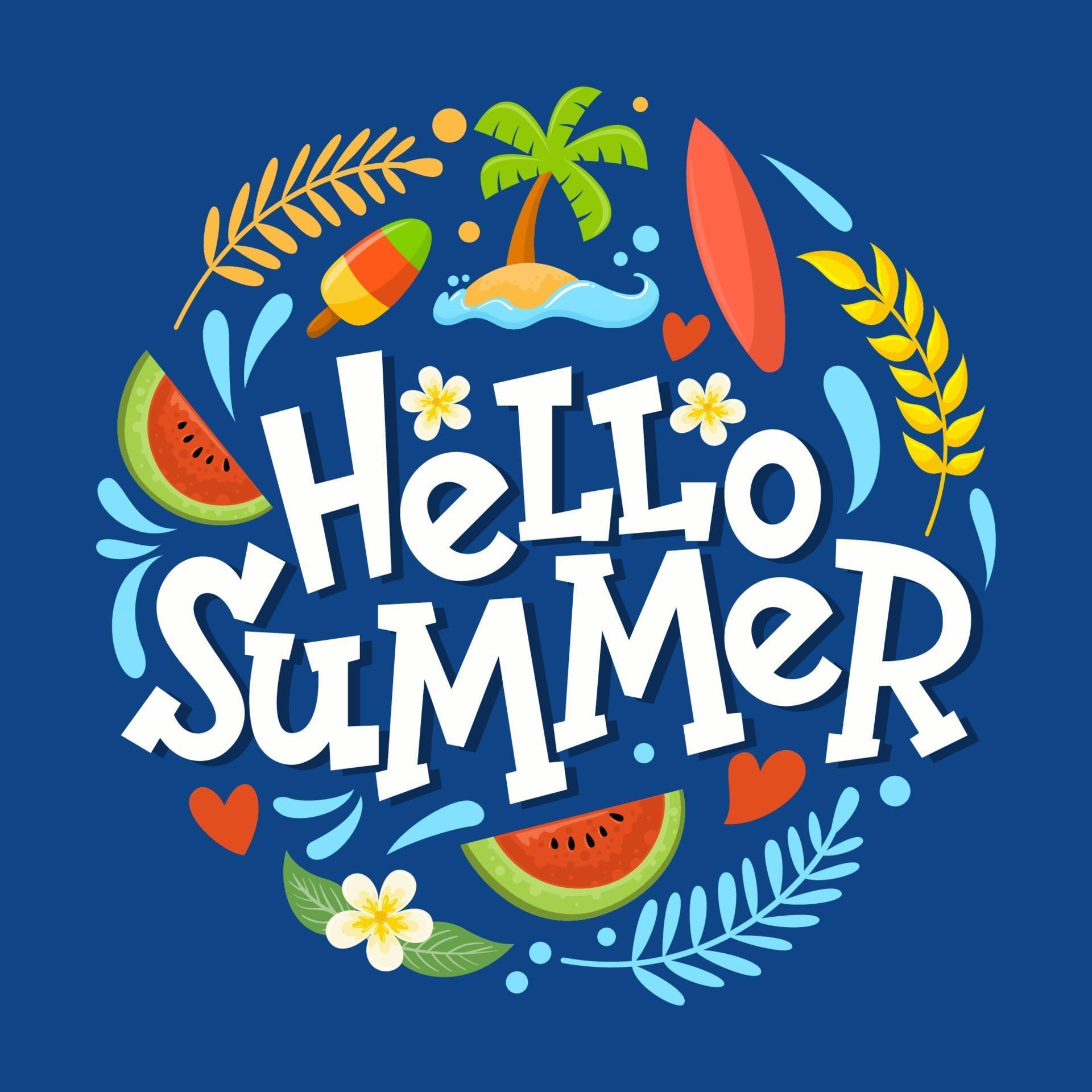 Hello Summer Background Concept 2272044 Vector Art at Vecteezy