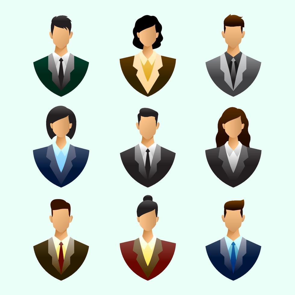 conjunto de iconos de personas de negocios vector