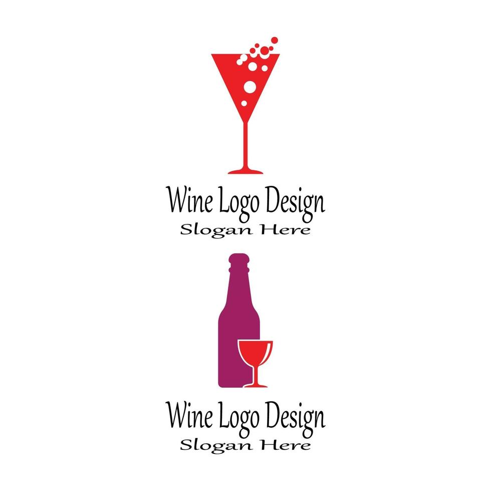 vino logo plantilla vector símbolo naturaleza