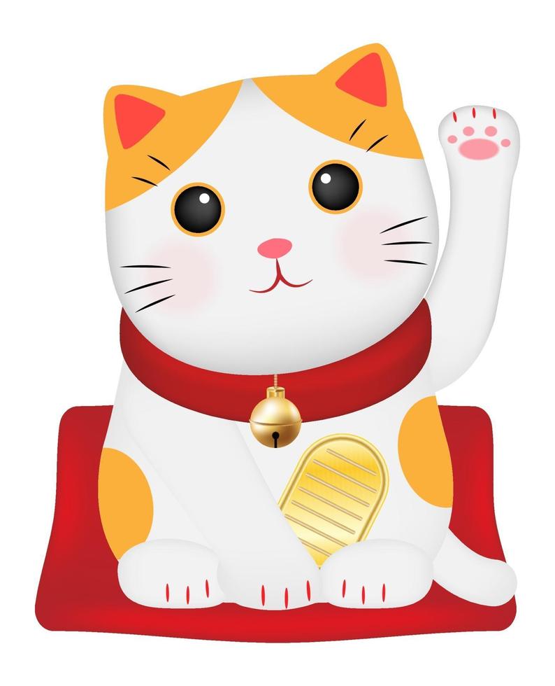 maneki neko o japón lucky cat vector