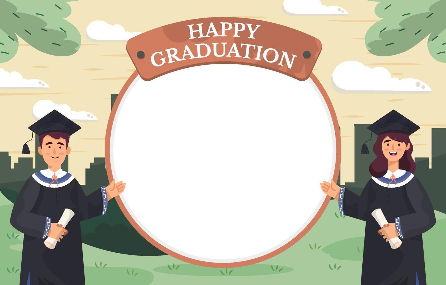 Happy Graduation in The Park Template Concept vector