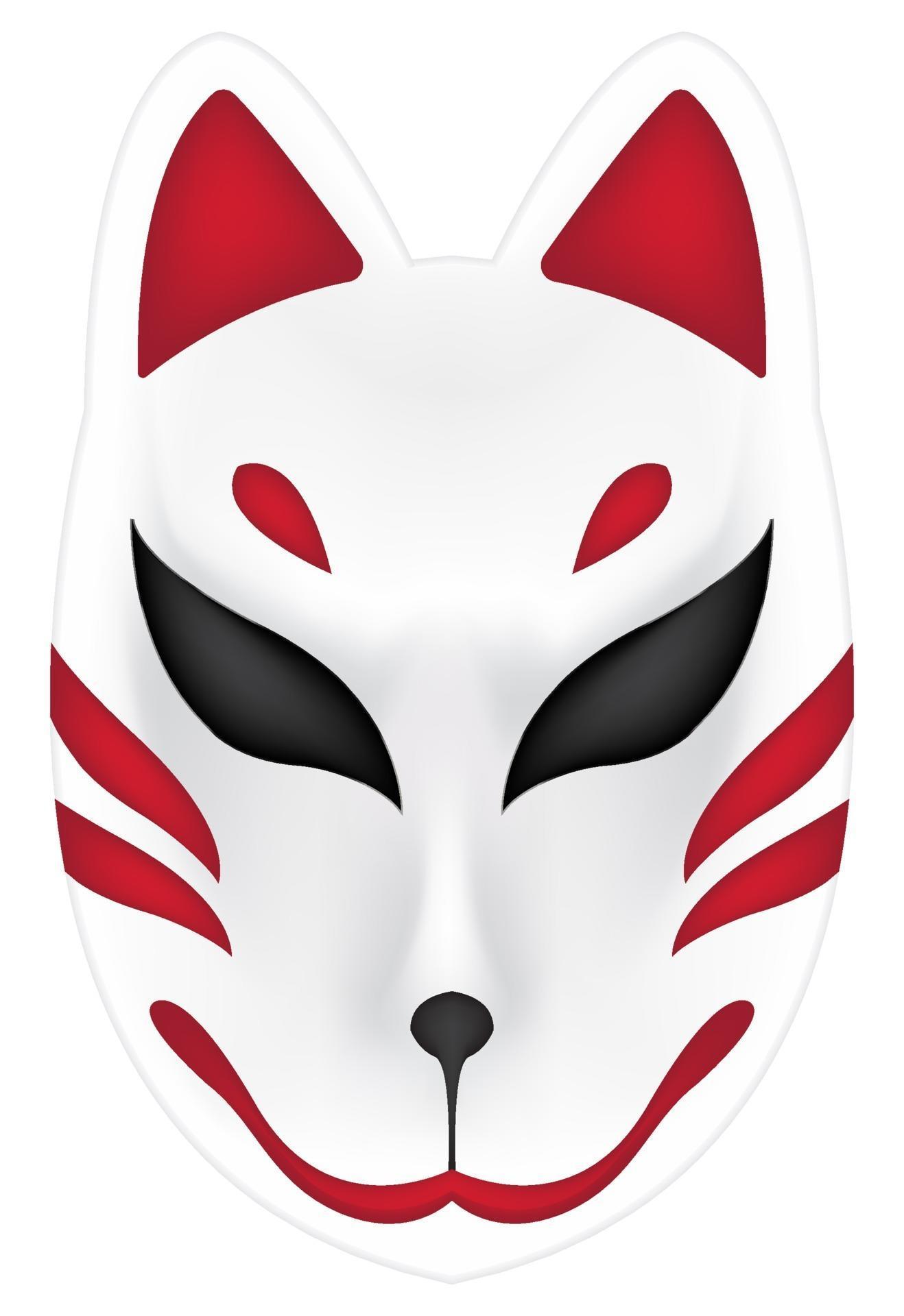 japan fox kitsune mask on white background 2272133 Vector Art at Vecteezy