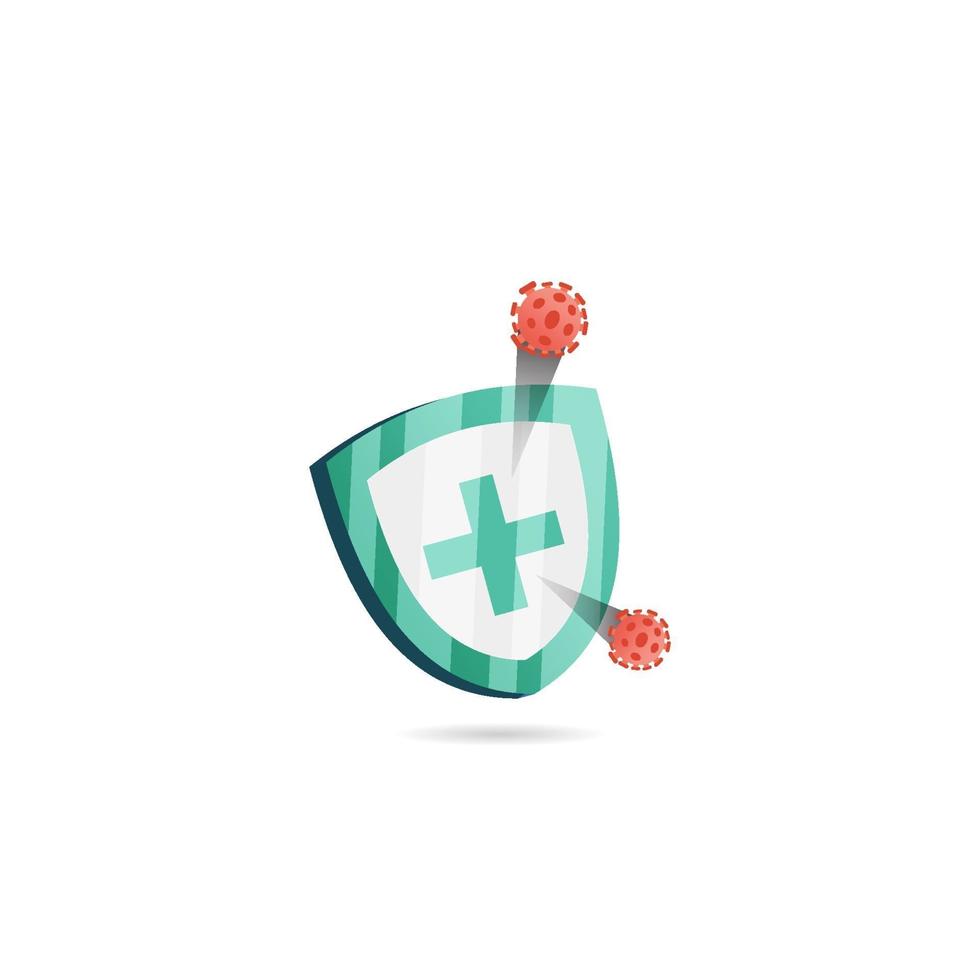 Health shield protect from virus. Healthcare icon. color style vector