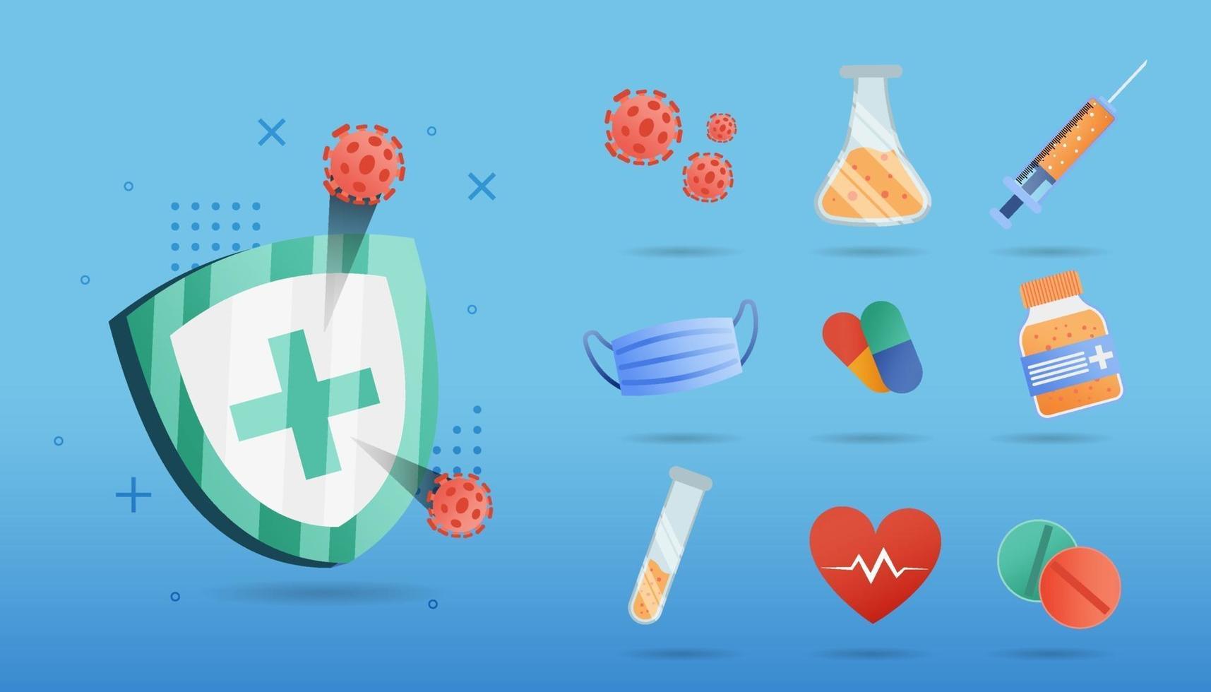 WebBig Set medical and healthcare icon. flat style and colorful design. vector illustration