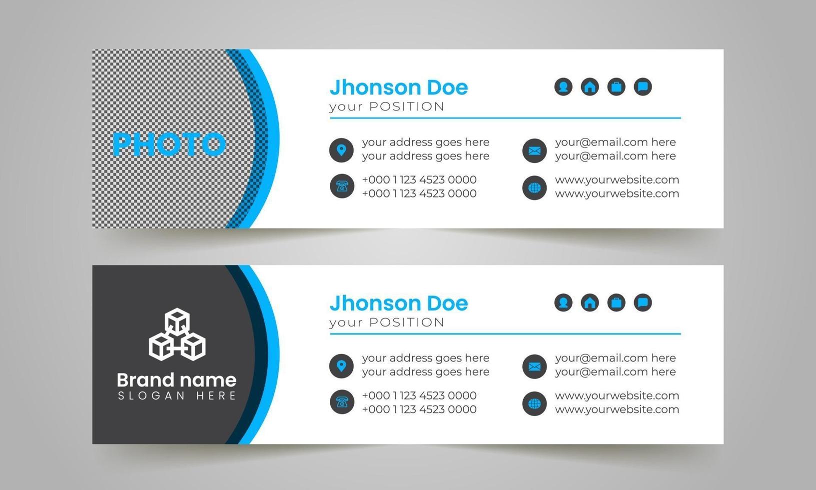 Unique corporate and business email signature template layout. vector