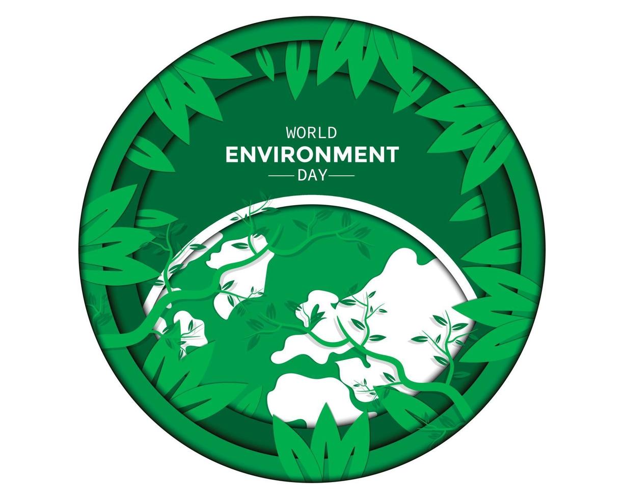 World Environment Day With Leaf vector