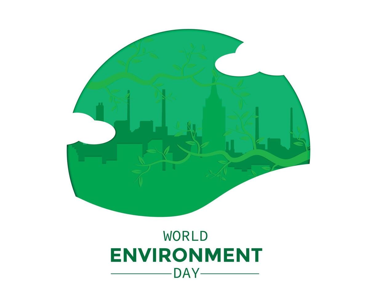 World Environment Day With City Landscape vector