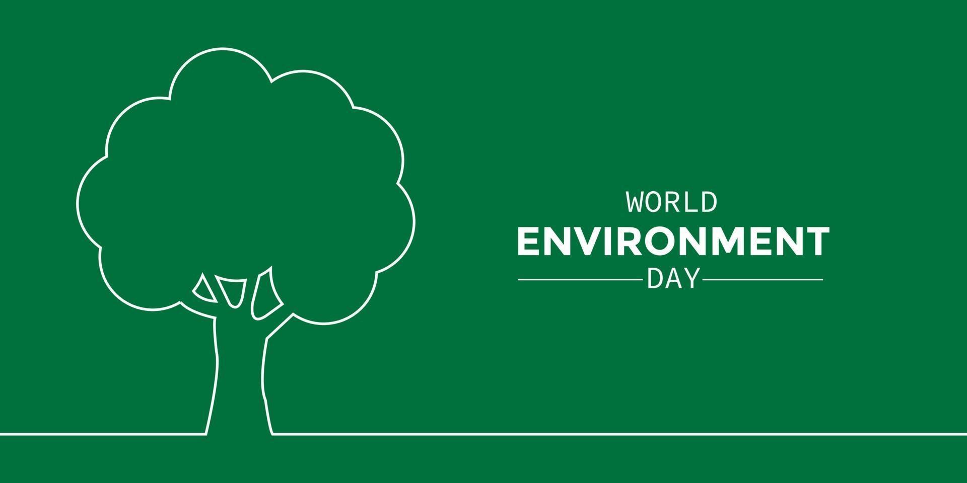 World Environment Day Simple Line Tree vector