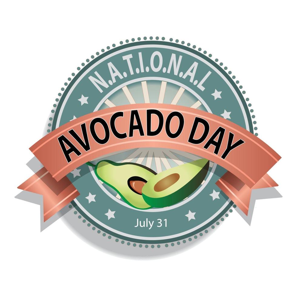 National Avocado Day Sign vector