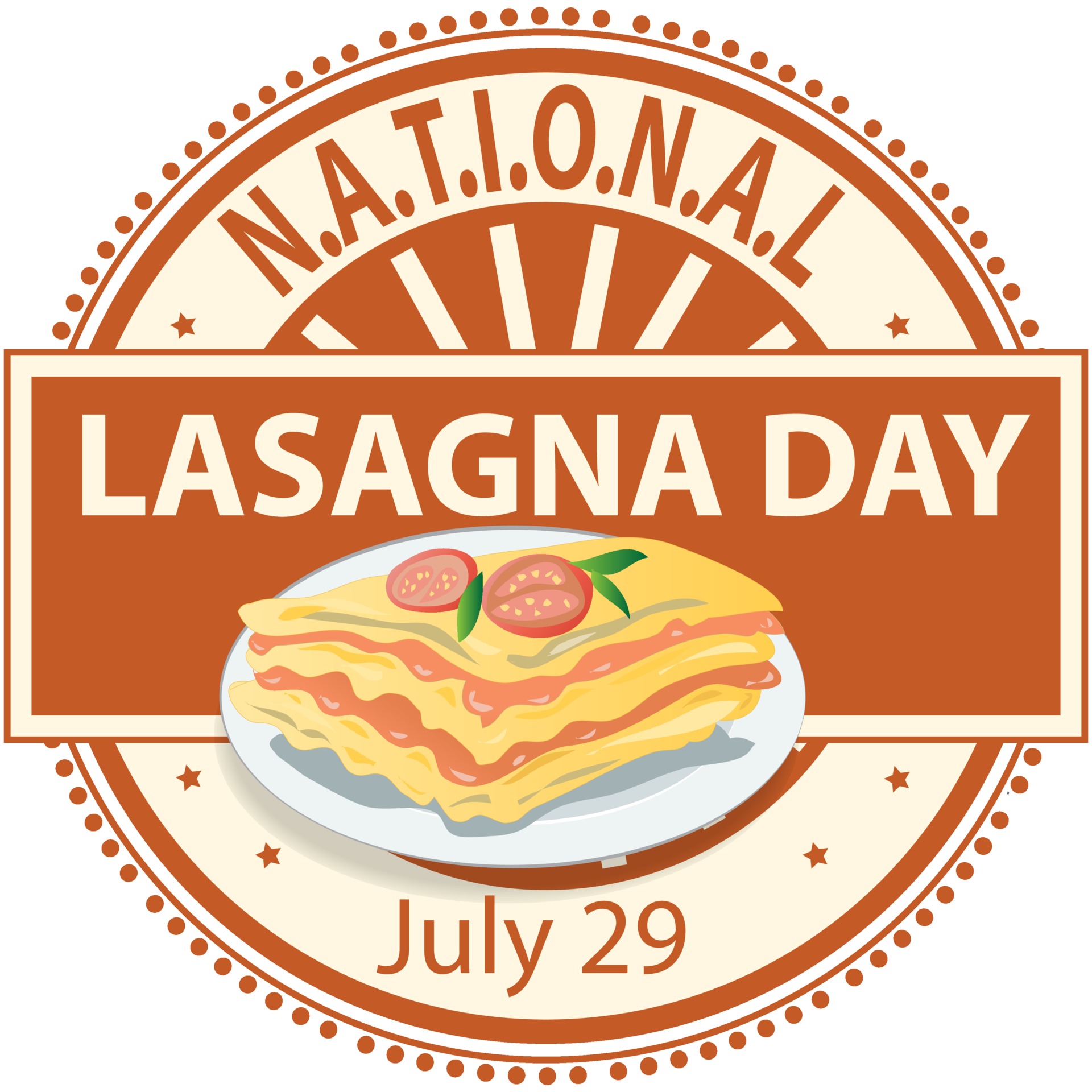 National Lasagna Day Sign 2272271 Vector Art at Vecteezy