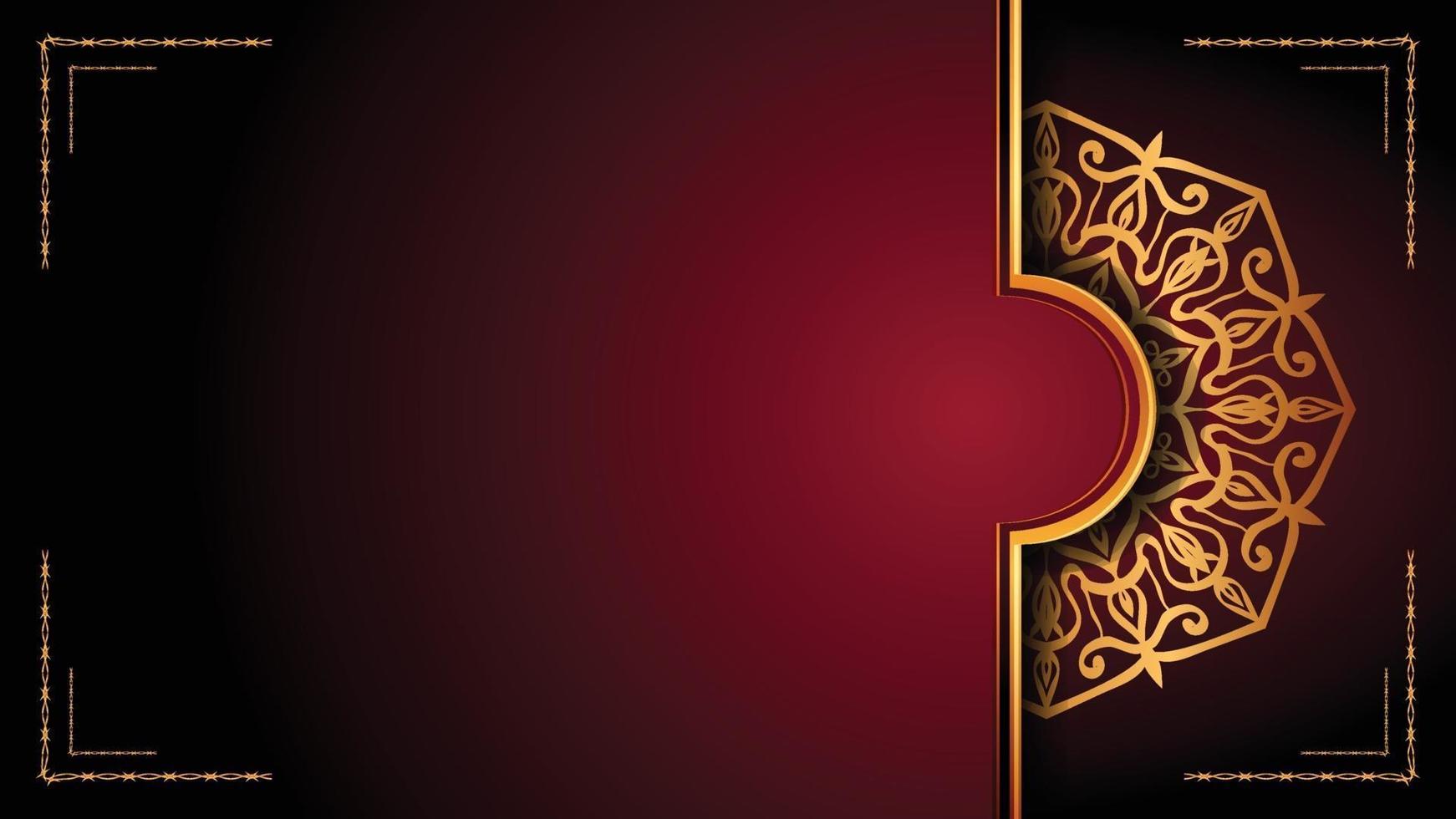 Luxury Mandala Ornamental Background Design With Golden Arabesque Pattern Style. Decorative Mandala Ornament For Print, Brochure, Banner, Cover, Poster, Invitation Card. vector