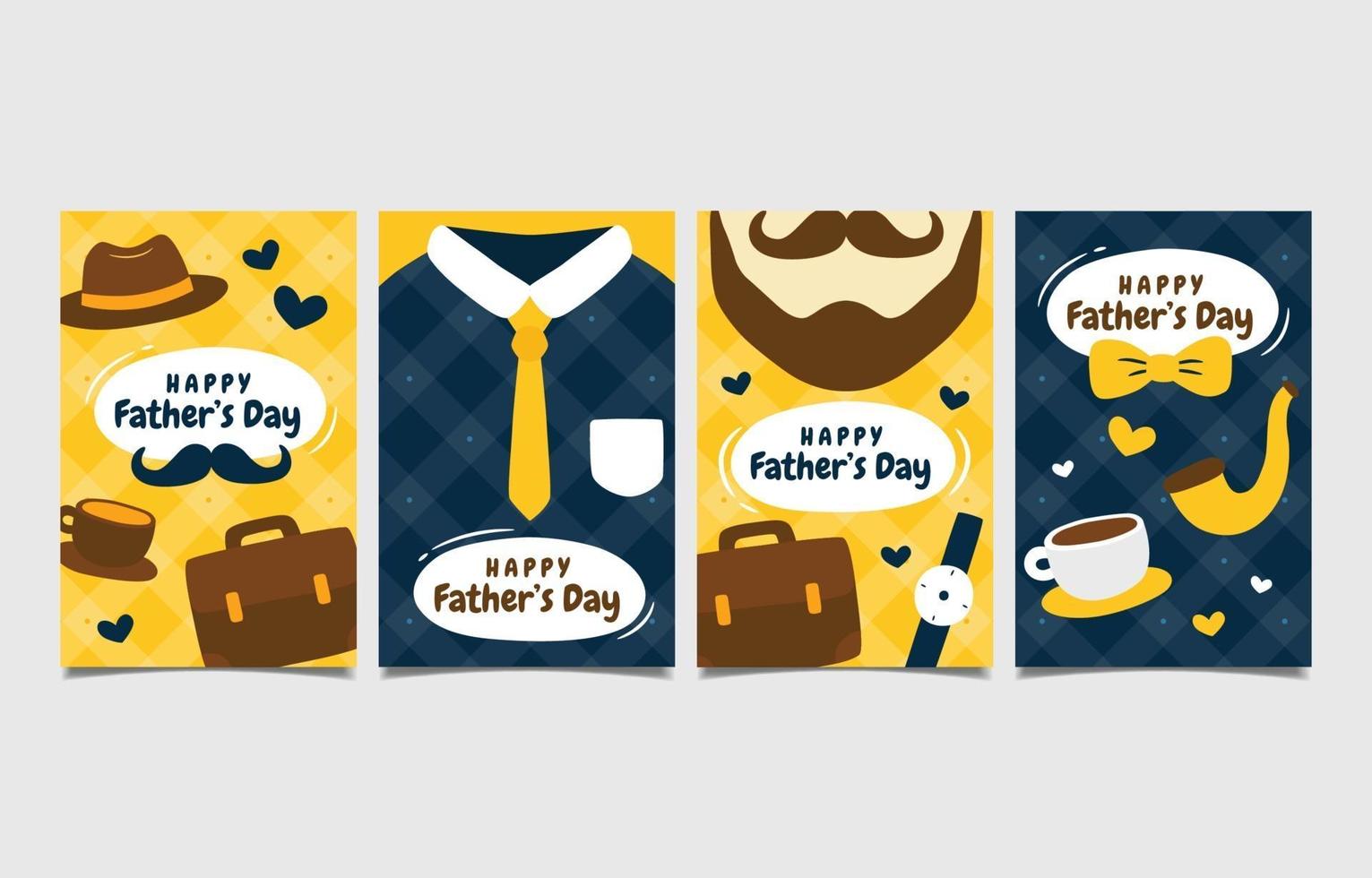 Happy Father's Day Greeting Card Collection vector