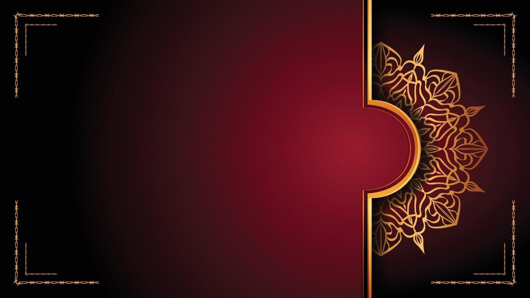 Luxury Mandala Ornamental Background Design With Golden Arabesque Pattern Style. Decorative Mandala Ornament For Print, Brochure, Banner, Cover, Poster, Invitation Card. vector