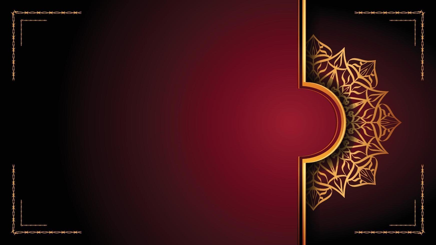 Luxury Mandala Ornamental Background Design With Golden Arabesque Pattern Style. Decorative Mandala Ornament For Print, Brochure, Banner, Cover, Poster, Invitation Card. vector