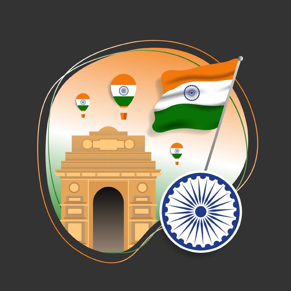 ilustración del feliz día de la república de india vector